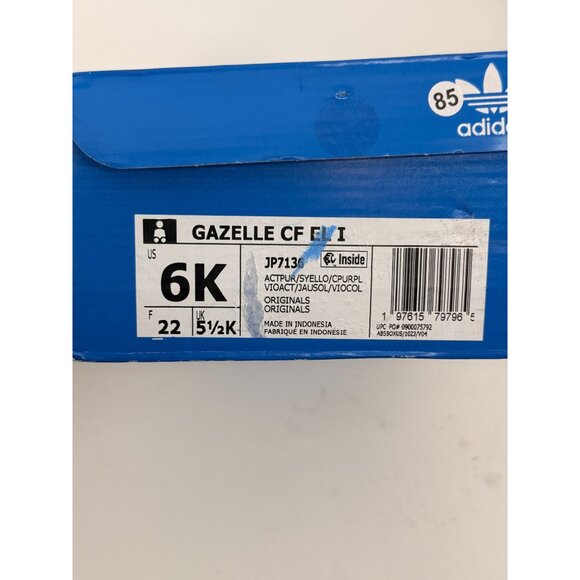 Adidas Kids Gazelle Purple with Yellow Stripes Sneakers size 6K - Picture 6 of 6